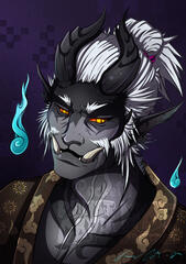 Bust, Colored, Shaded, Simple BG