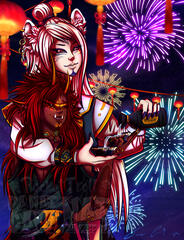 2 x Half Body, Colored, Shaded, Detailed BG